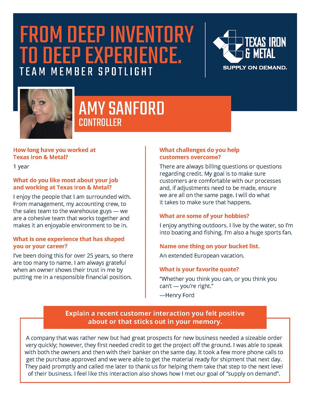 Meet Amy Sanford, Controller | Team Member Spotlight